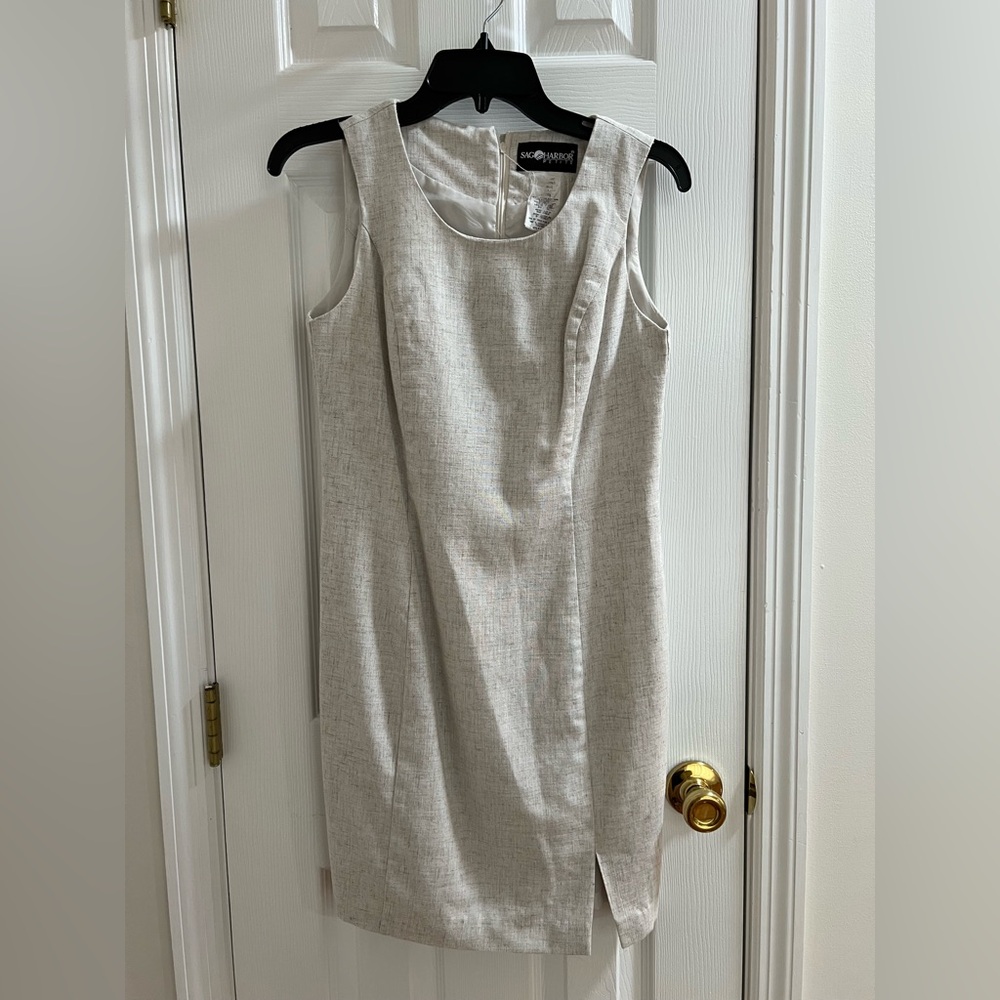 Sag Harbor Textured Cream Mini Dress